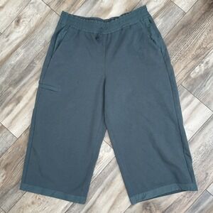 Athleta Capri Pants Womens Size Large Green Wide Leg Athletic‎ Pull On